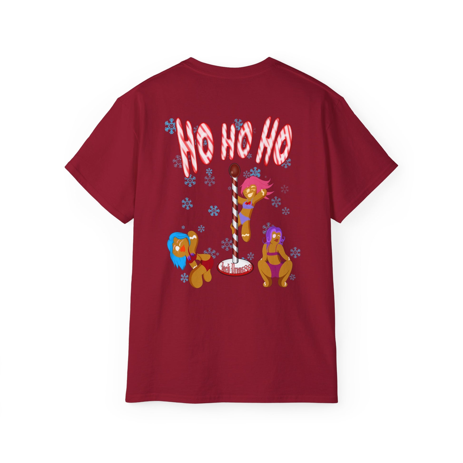 🎄 Ho Ho Ho Gingerbread Strippers – Naughty Holiday Pole Dance, Unisex Cotton T-Shirt