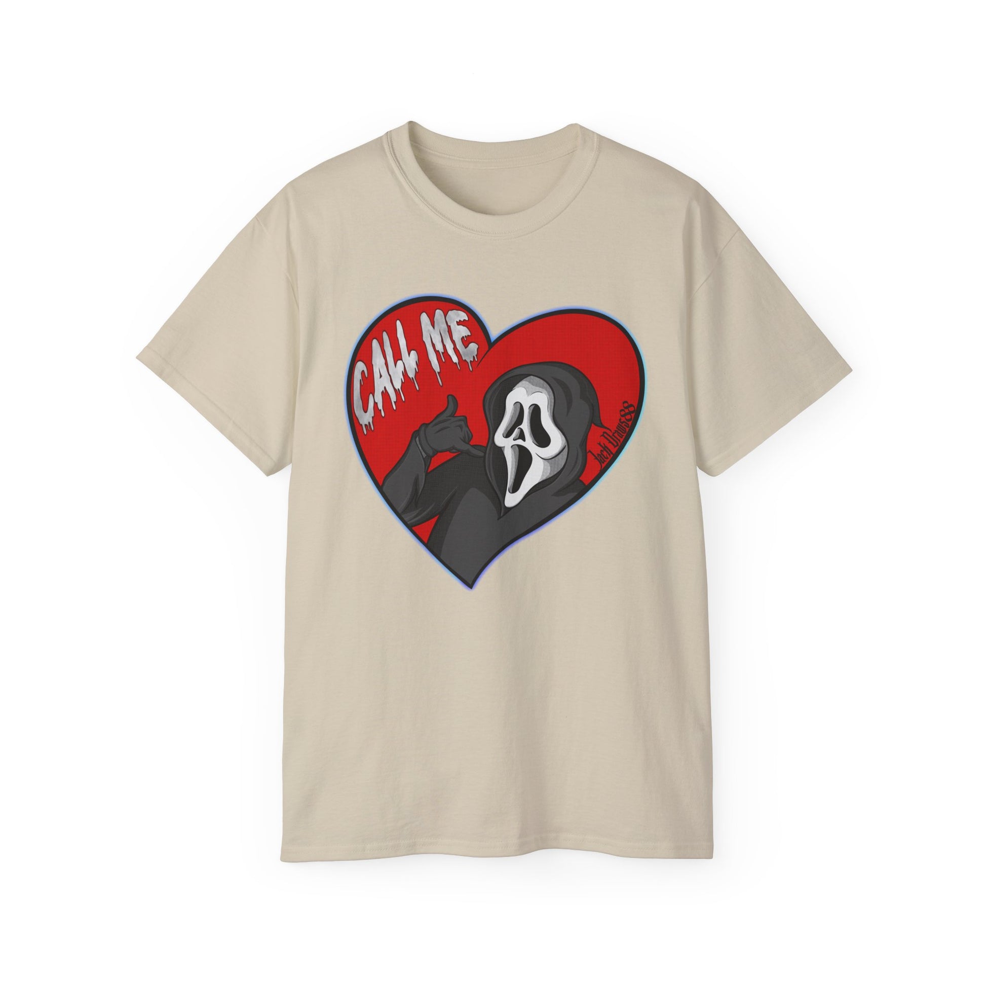 Ghostface Call Me Heart – Horror Parody Red, Unisex Shirt