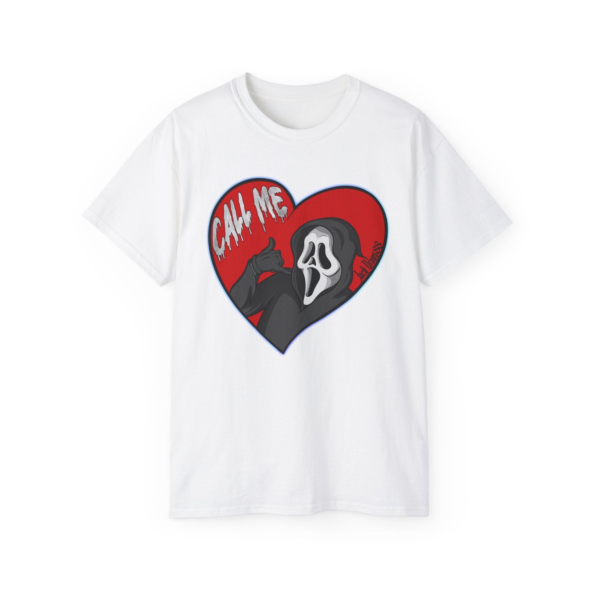 Ghostface Call Me Heart – Horror Parody Red, Unisex Shirt