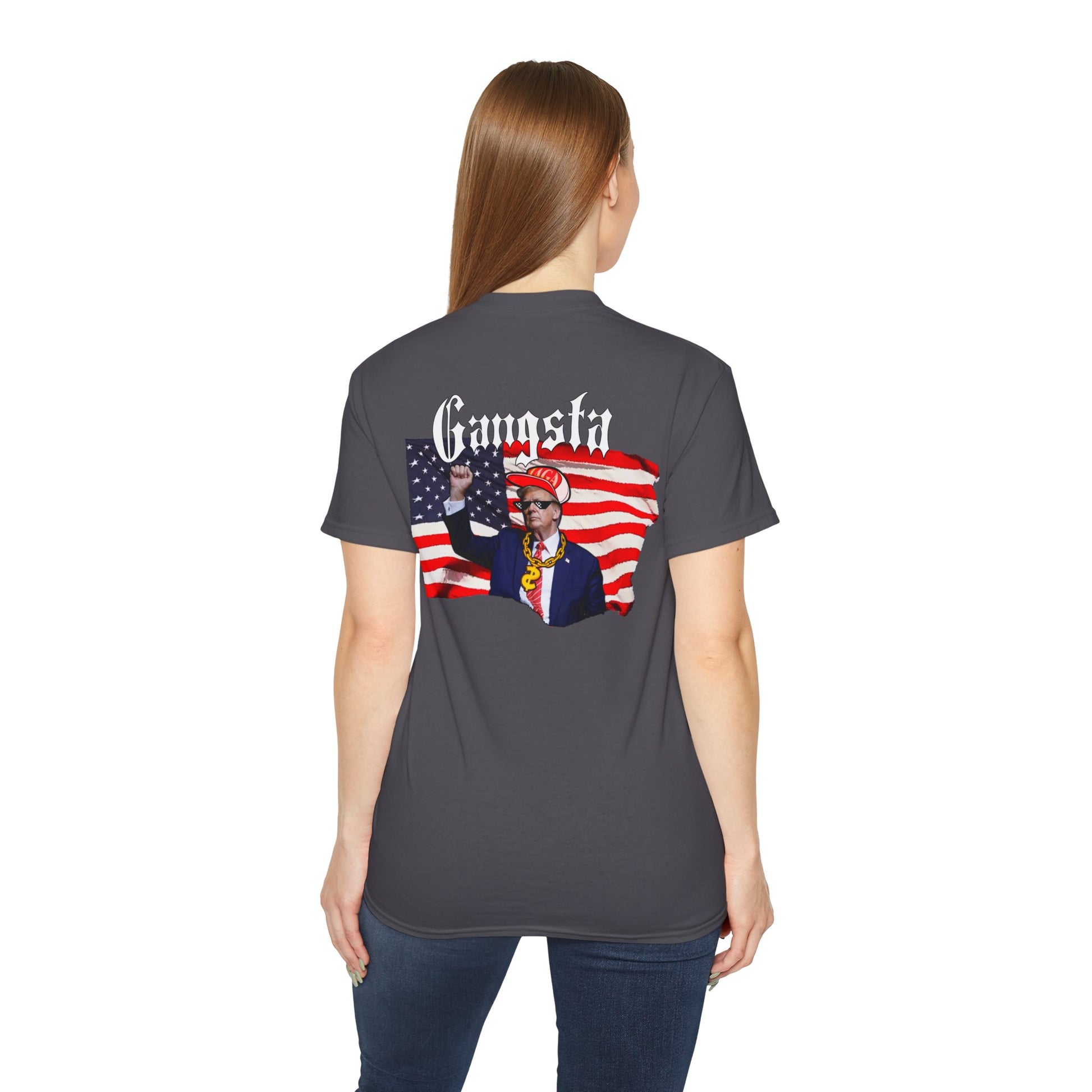 Trump Gangsta 2028 – I’m Voting for the Gangsta Patriotic, Unisex Tee