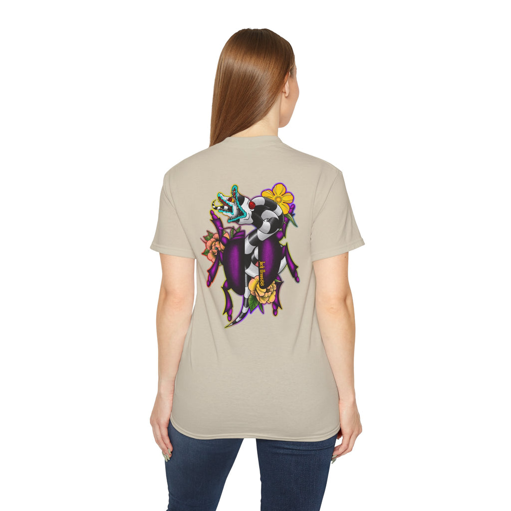 Beetle Juice Vibe — Sandworm Rainbow Pop, Unisex Cotton Shirt