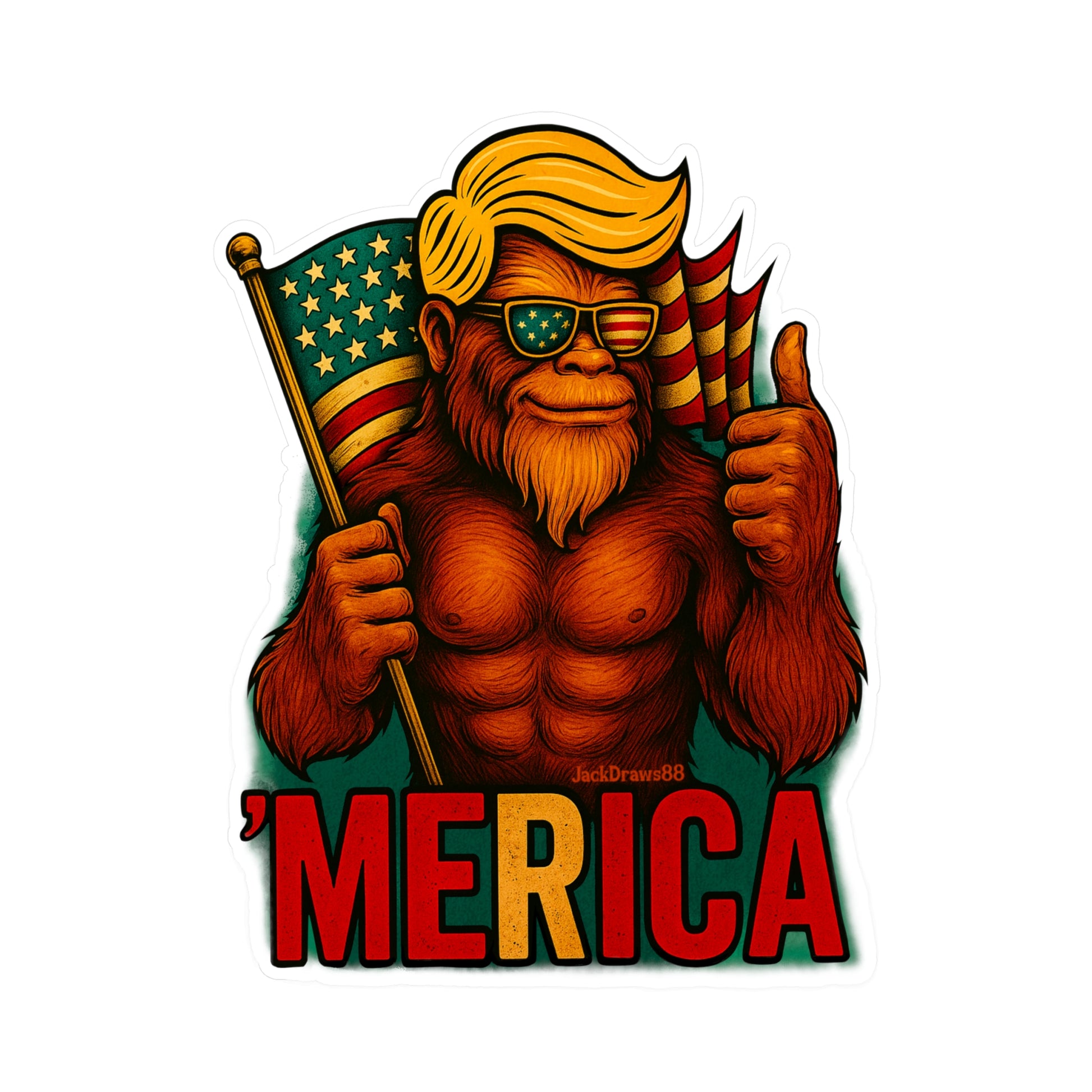 Patriotic Vinyl Decals for Independence Day, ’Merica Stickers, Fun Car Decals, USA Pride Wall Art, Outdoor Stickers