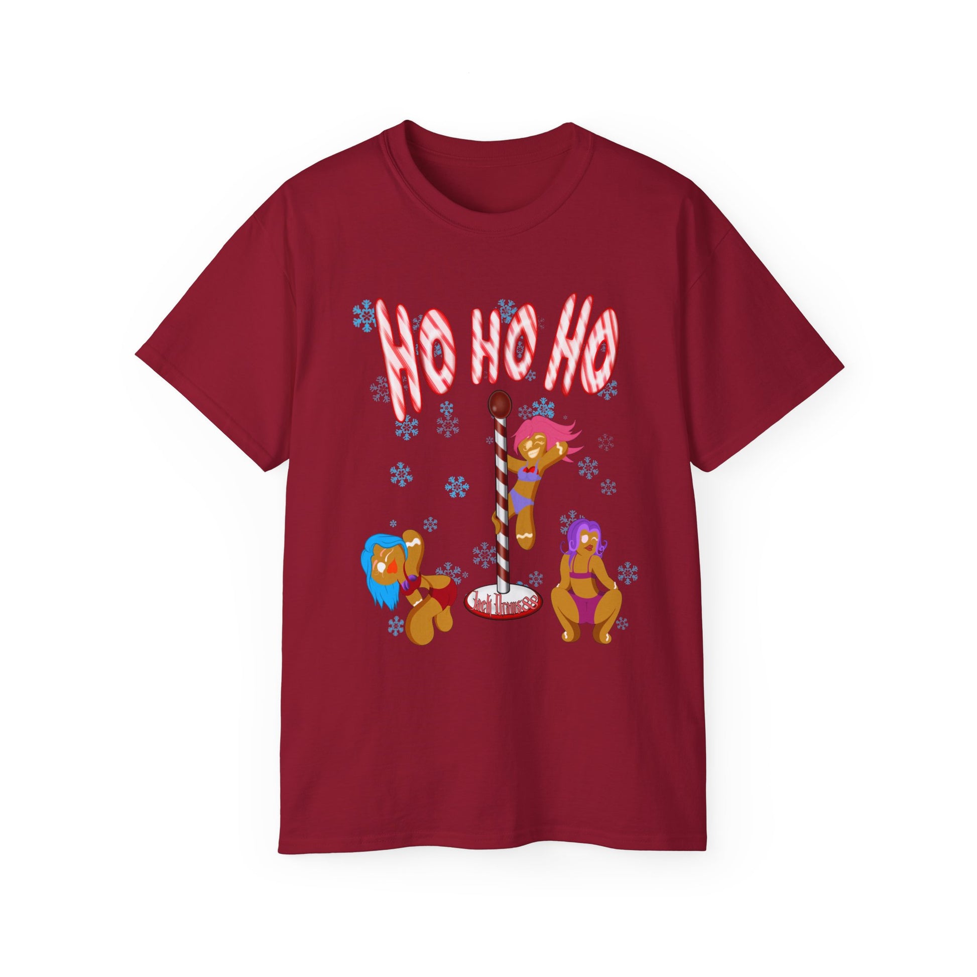 Ho Ho Ho – Naughty Gingerbread Pole Dance Holiday Tee, Unisex T-Shirt