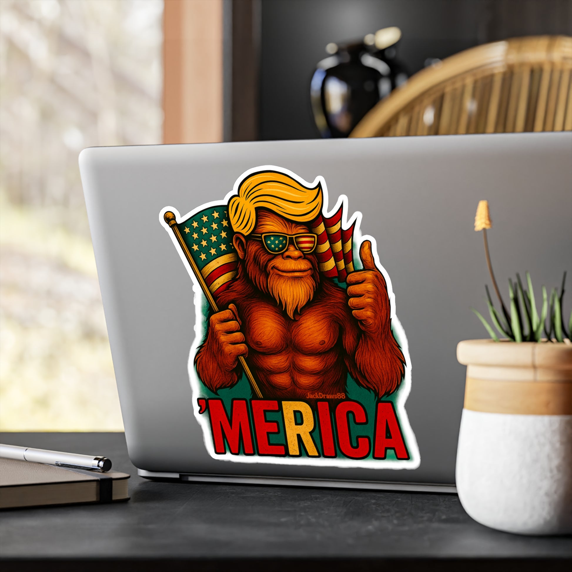 Patriotic Vinyl Decals for Independence Day, ’Merica Stickers, Fun Car Decals, USA Pride Wall Art, Outdoor Stickers
