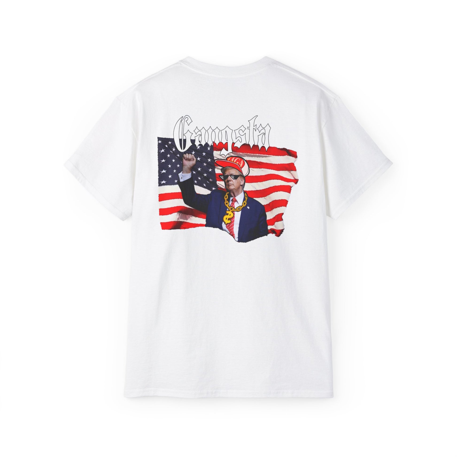 Trump Gangsta 2028 – I’m Voting for the Gangsta Patriotic, Unisex Tee