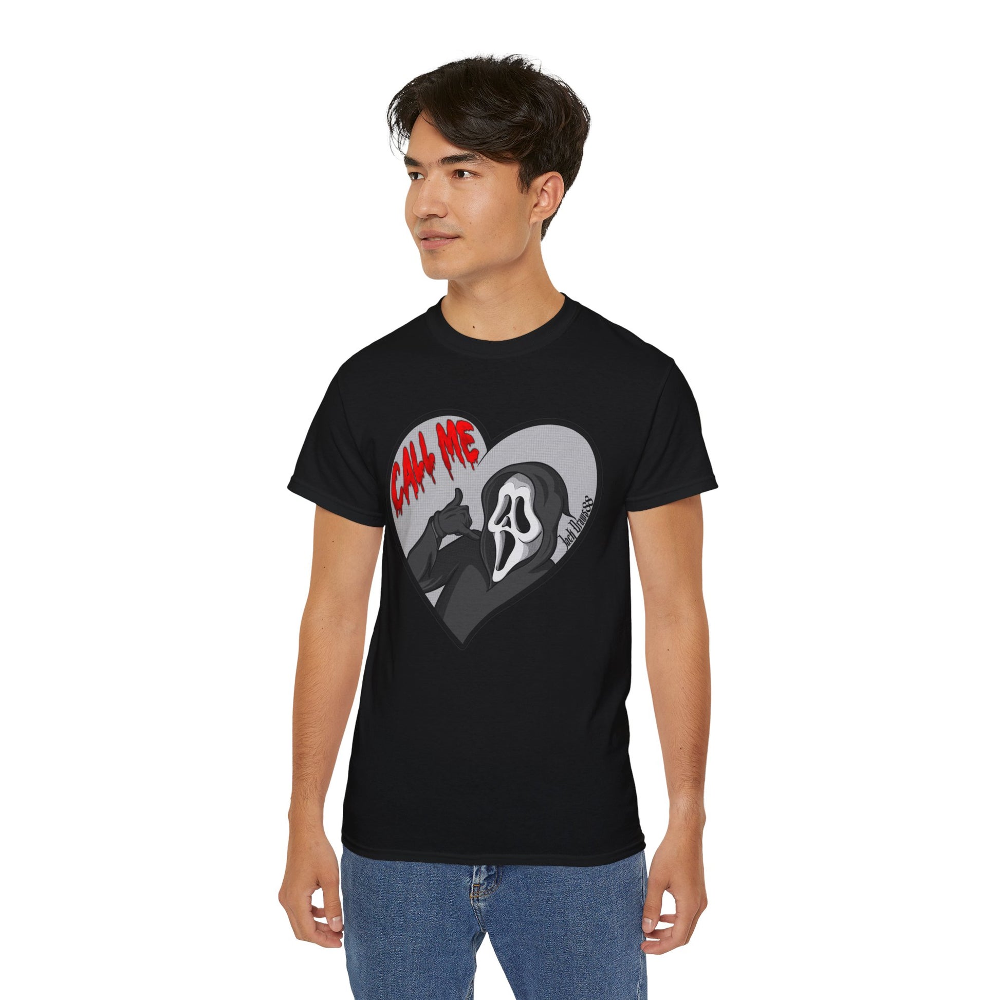 Ghostface Call Me Heart – Horror Parody Unisex Tee
