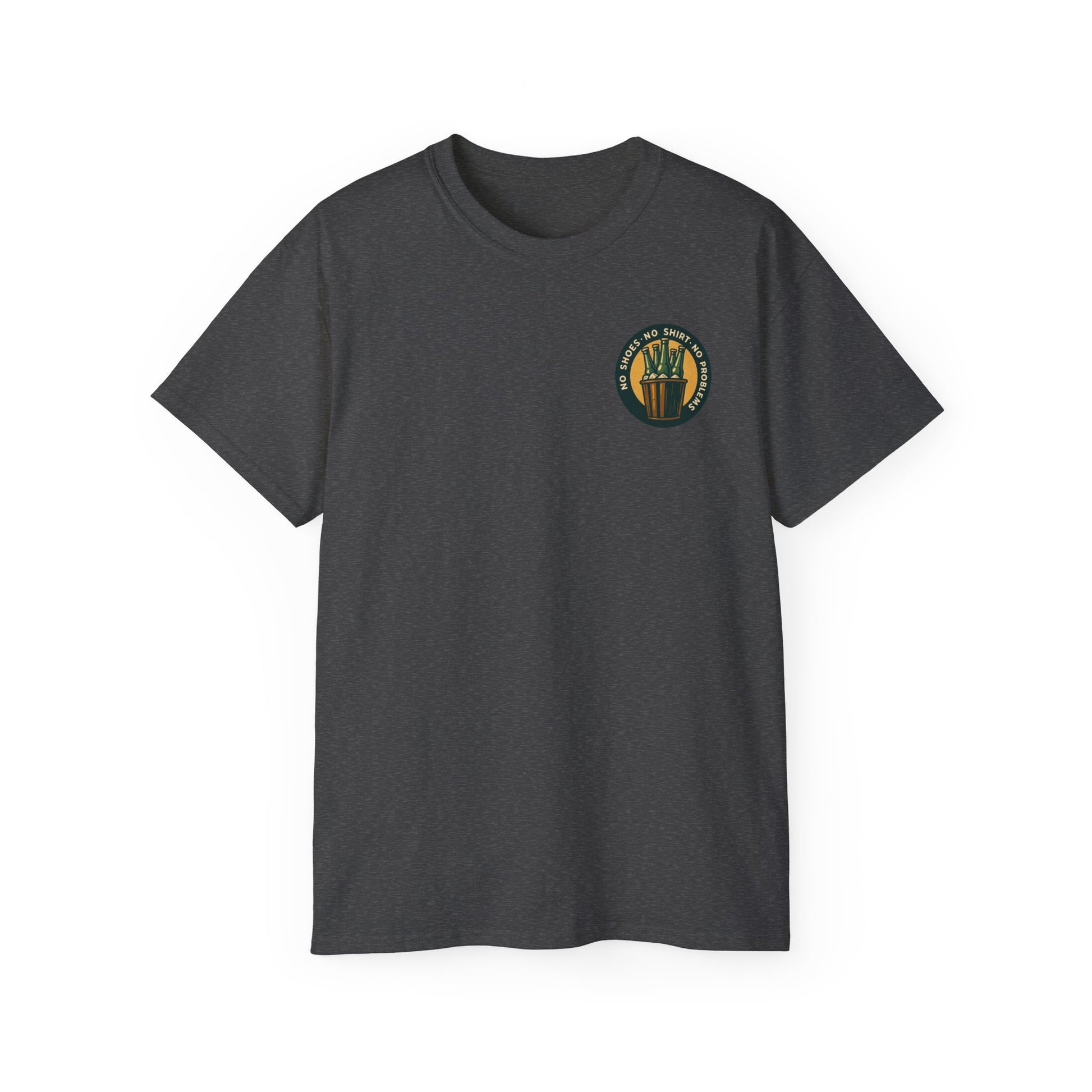 Beach Vibes Skeleton Tee, No Shoes No Shirt No Problems Shirt, Front & Back
