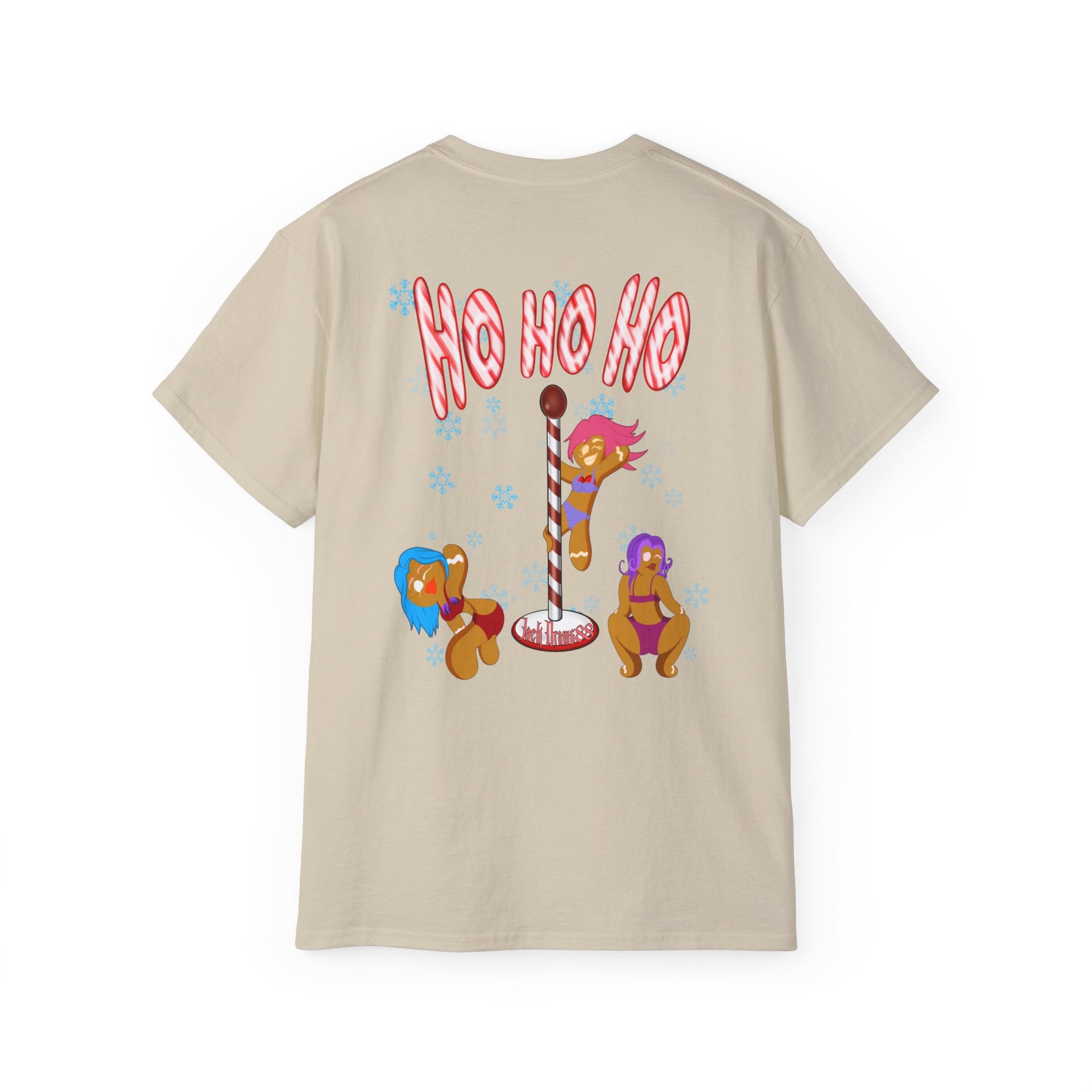 🎄 Ho Ho Ho Gingerbread Strippers – Naughty Holiday Pole Dance, Unisex Cotton T-Shirt