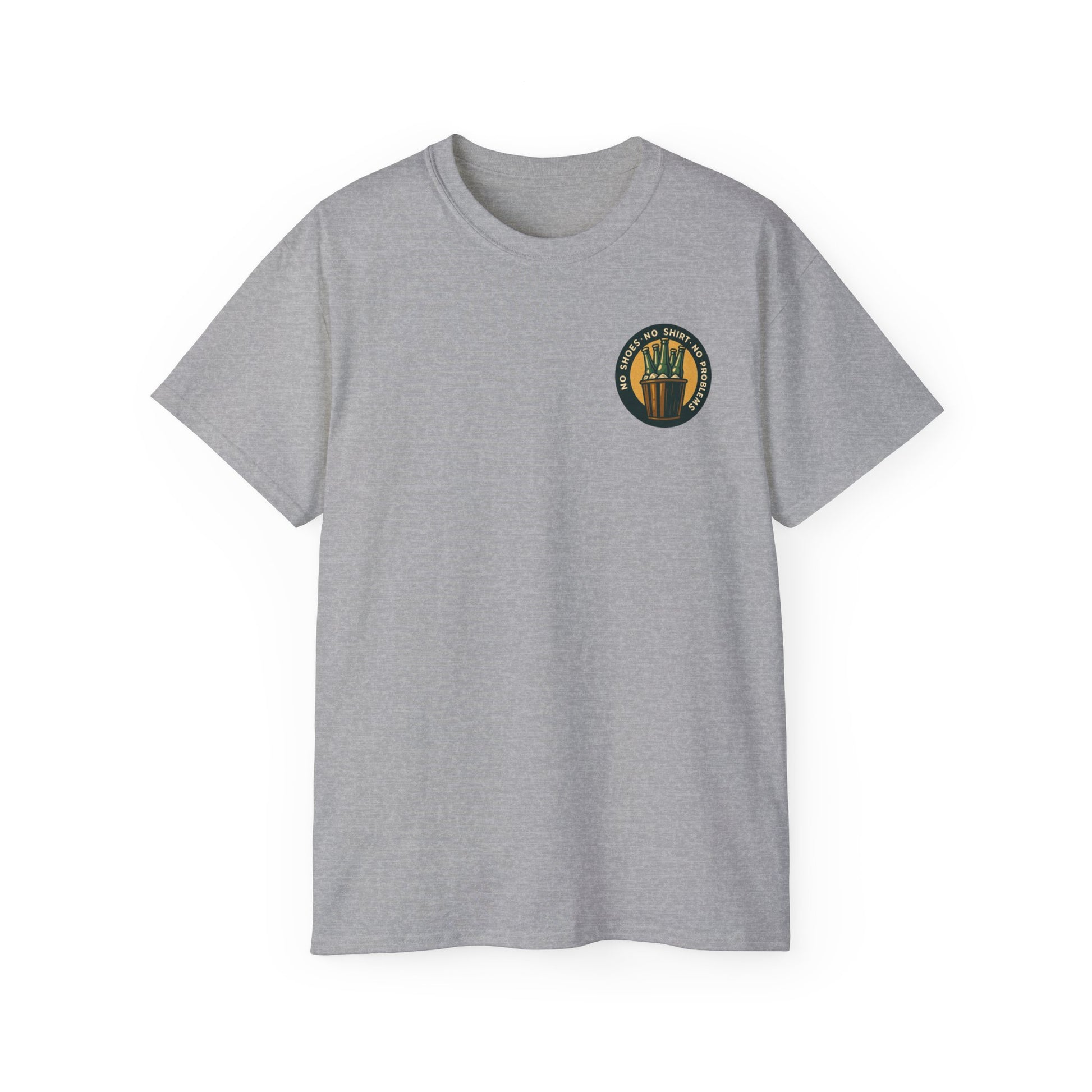 Beach Vibes Skeleton Tee, No Shoes No Shirt No Problems Shirt, Front & Back