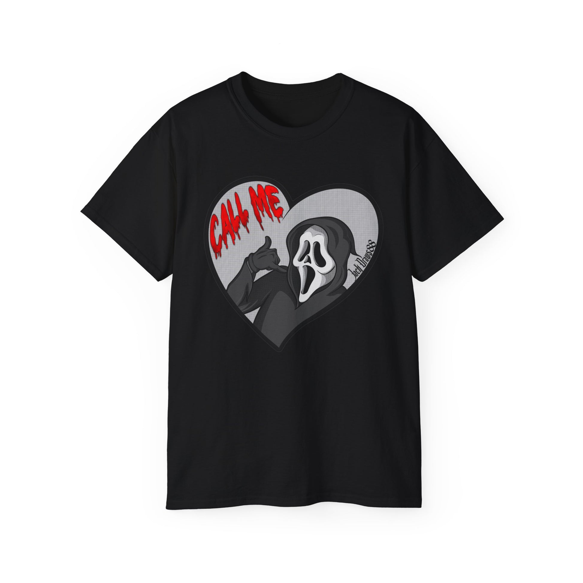 Ghostface Call Me Heart – Horror Parody Unisex Tee