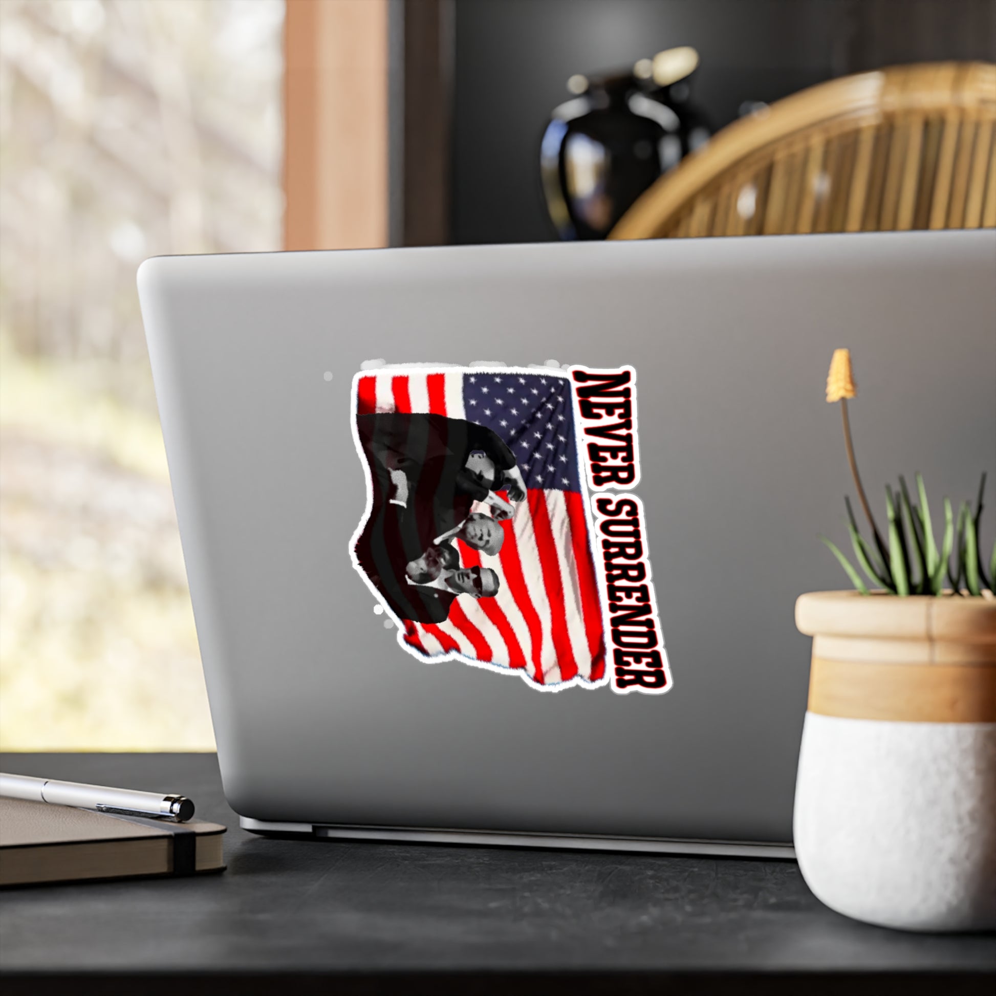 Never Surrender – Trump 2028 Patriotic, Kiss-Cut Vinyl