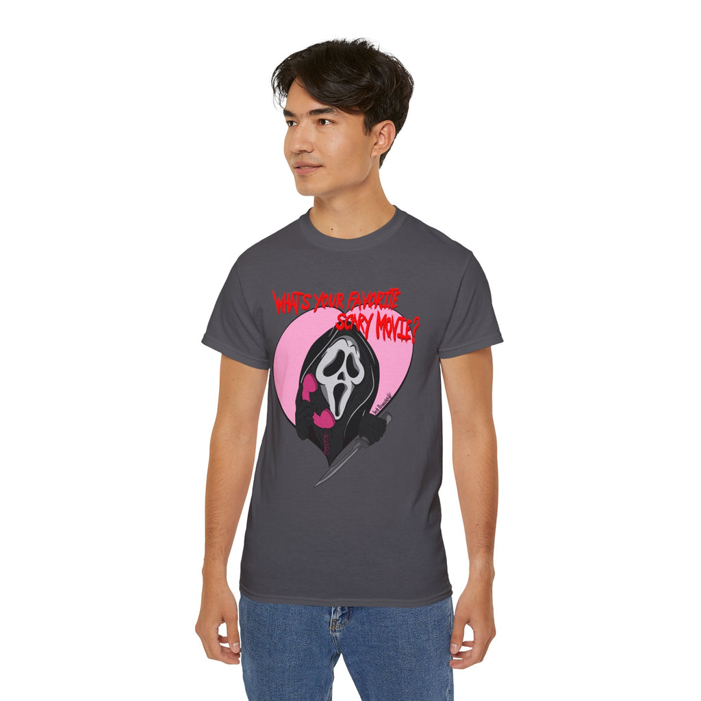 Ghostface Valentine – What’s Your Favorite Scary Movie? Unisex Tee