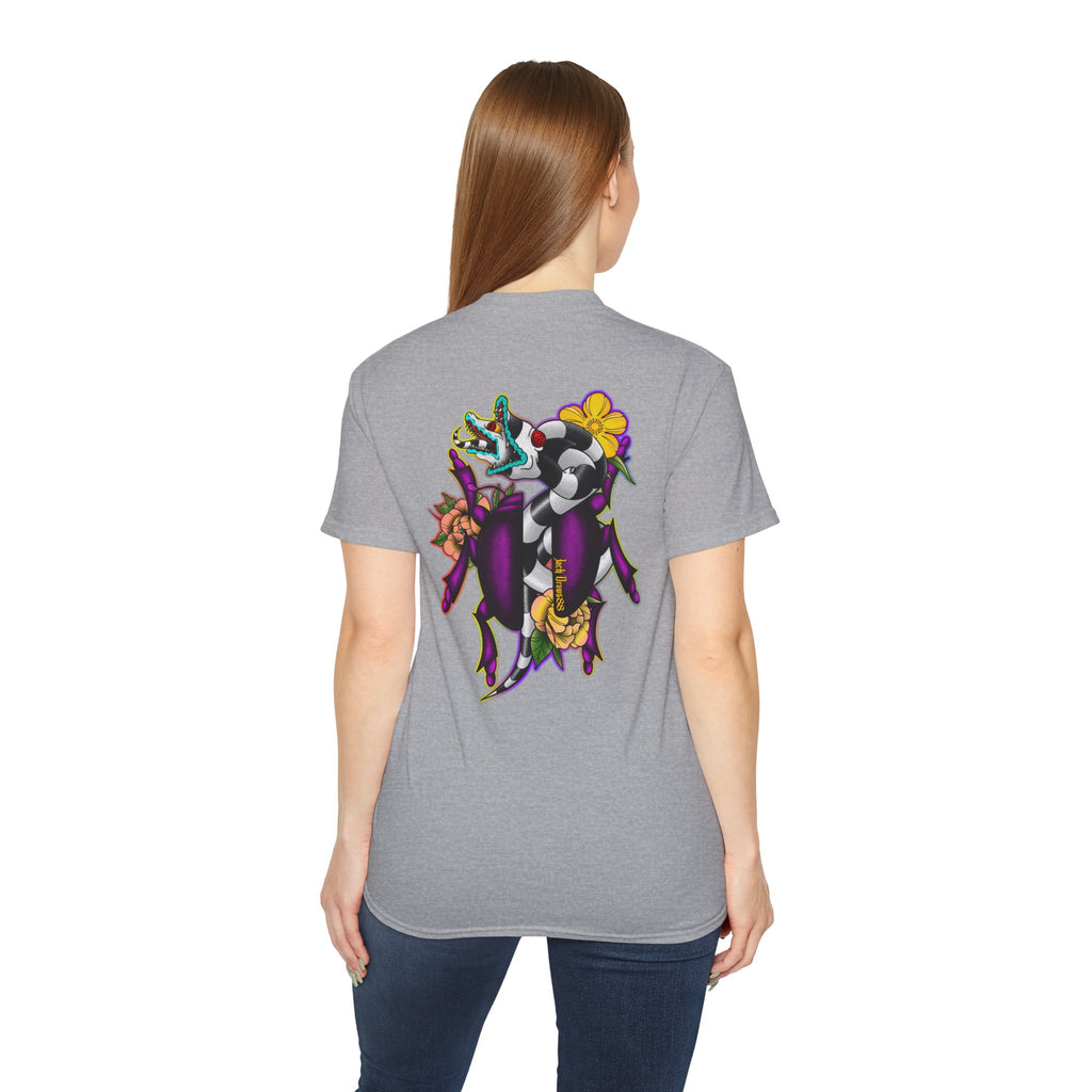 Beetle Juice Vibe — Sandworm Rainbow Pop, Unisex Cotton Shirt