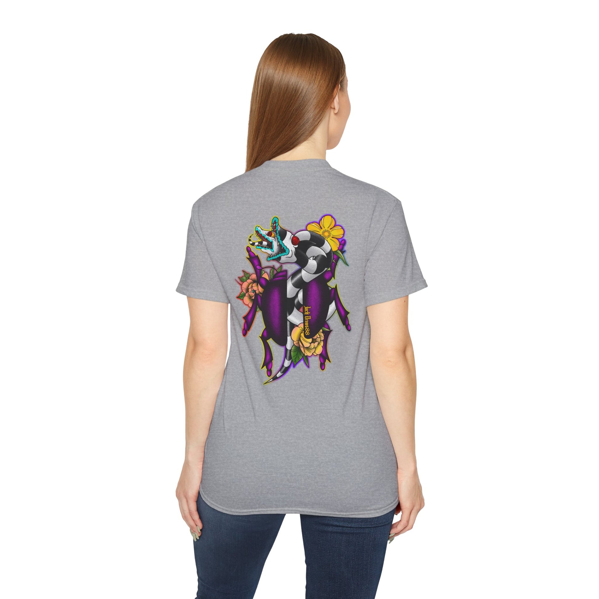 Beetle Juice Vibe — Sandworm Rainbow Pop, Unisex Cotton Shirt