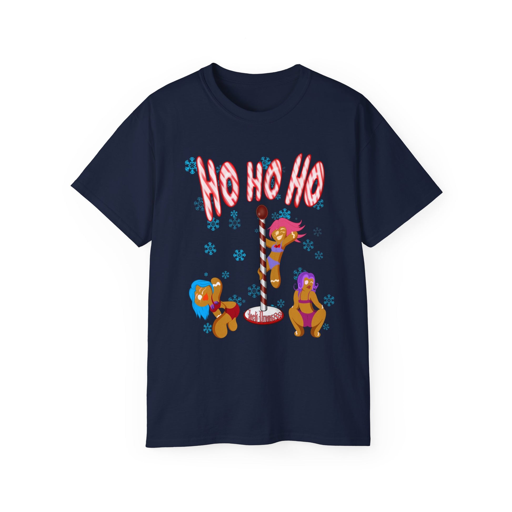 Ho Ho Ho – Naughty Gingerbread Pole Dance Holiday Tee, Unisex T-Shirt