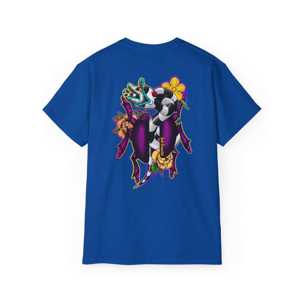 Beetle Juice Vibe — Sandworm Rainbow Pop, Unisex Cotton Shirt