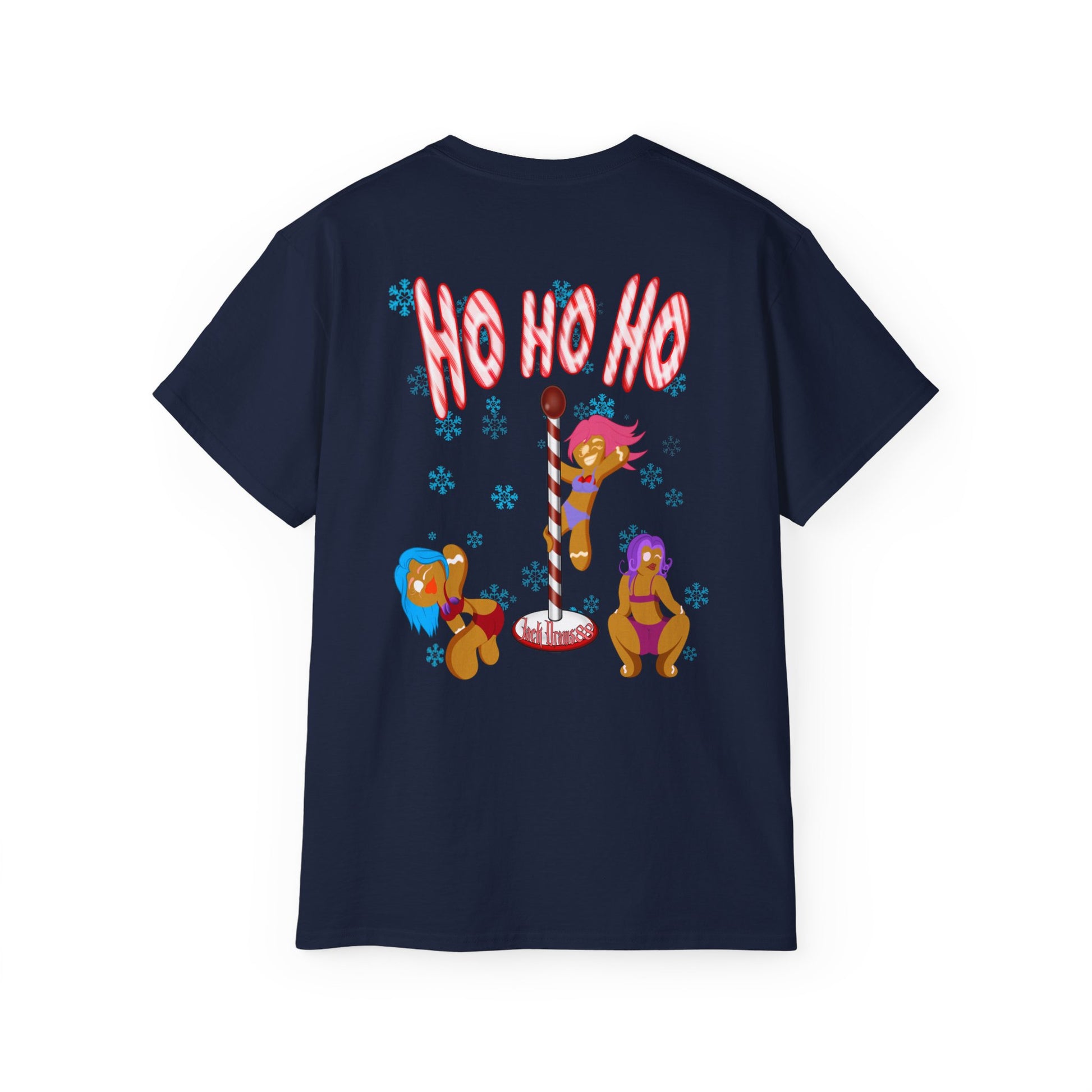 🎄 Ho Ho Ho Gingerbread Strippers – Naughty Holiday Pole Dance, Unisex Cotton T-Shirt