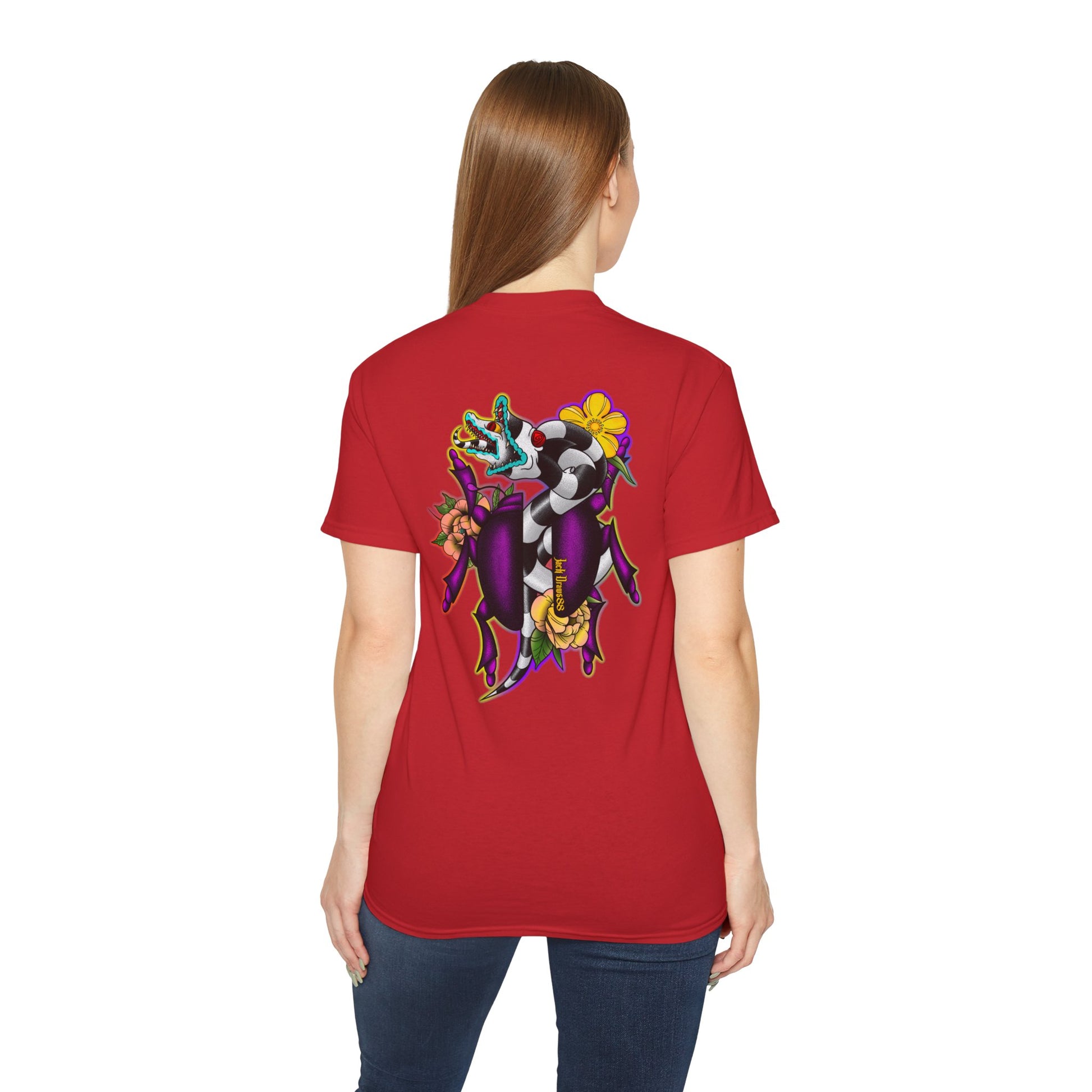Beetle Juice Vibe — Sandworm Rainbow Pop, Unisex Cotton Shirt