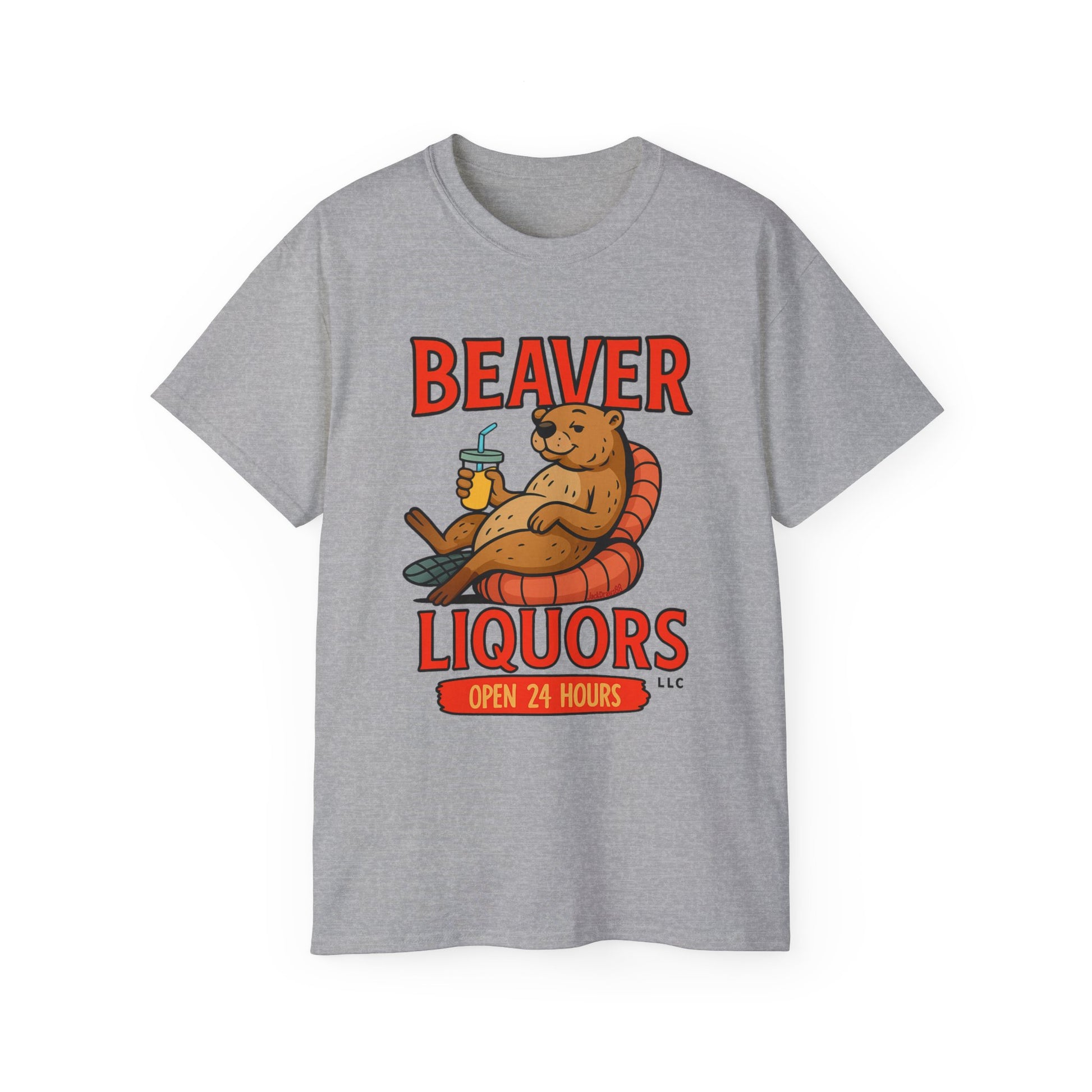 Funny Beaver Liquors Tee, Unisex Graphic T-Shirt