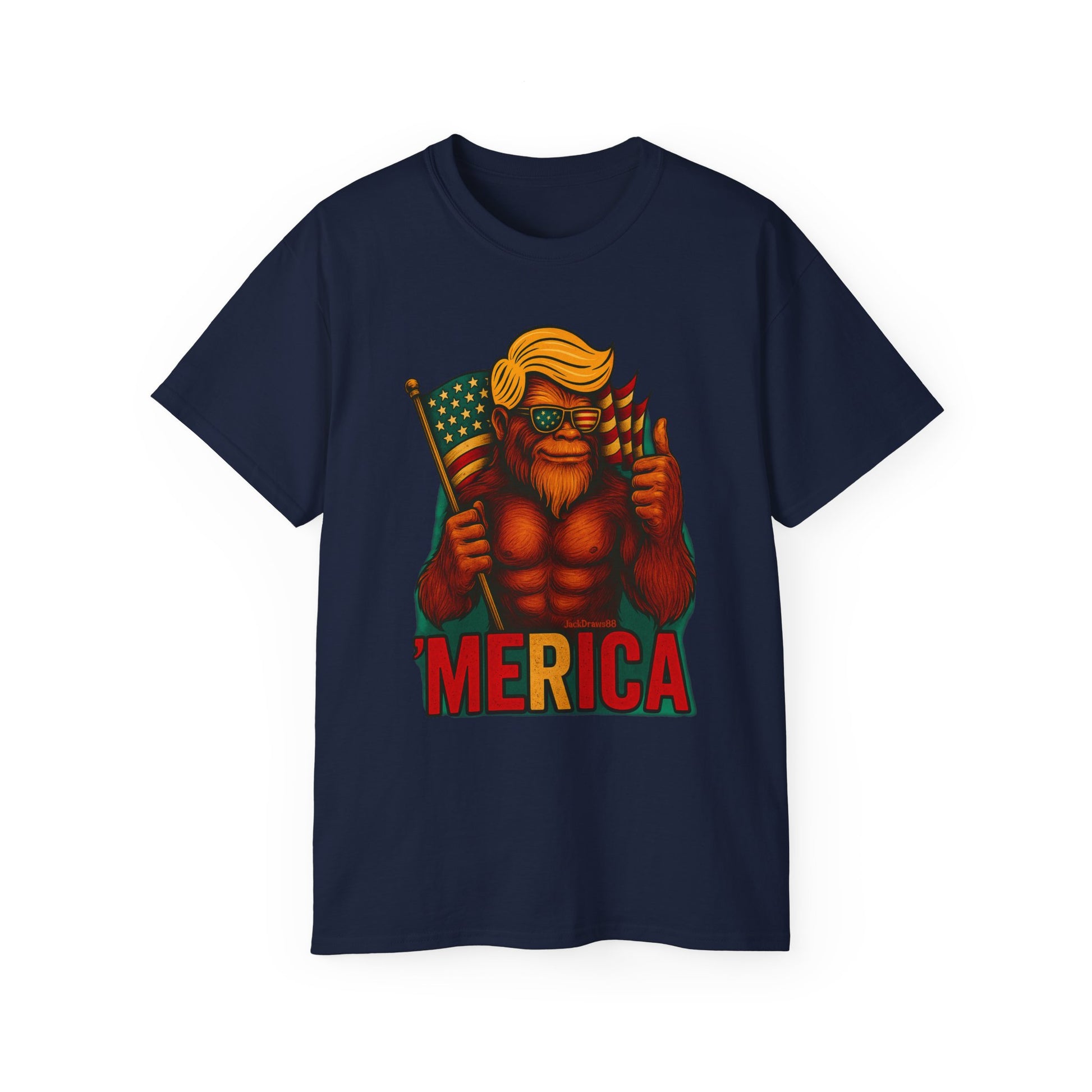 USA Pride Graphic Tee, Fun 'Merica Shirt, Unisex Casual Wear, Ideal for Holidays, Patriotic Events, Gift for Friends