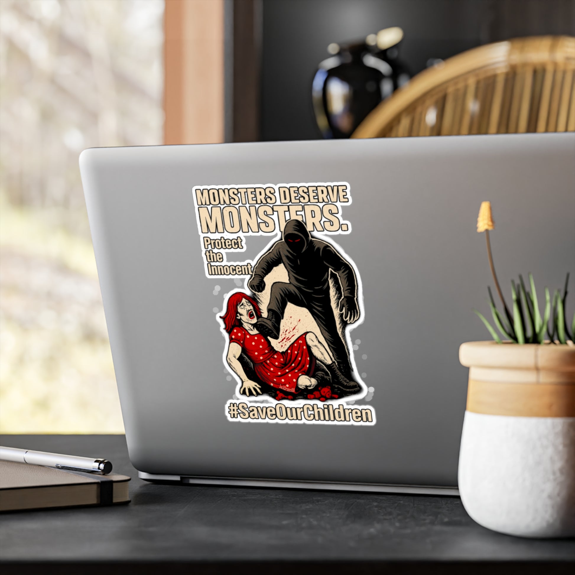 P.H. Hunting Now – Monsters Deserve Monsters, Kiss-Cut Vinyl Decals for Chaos