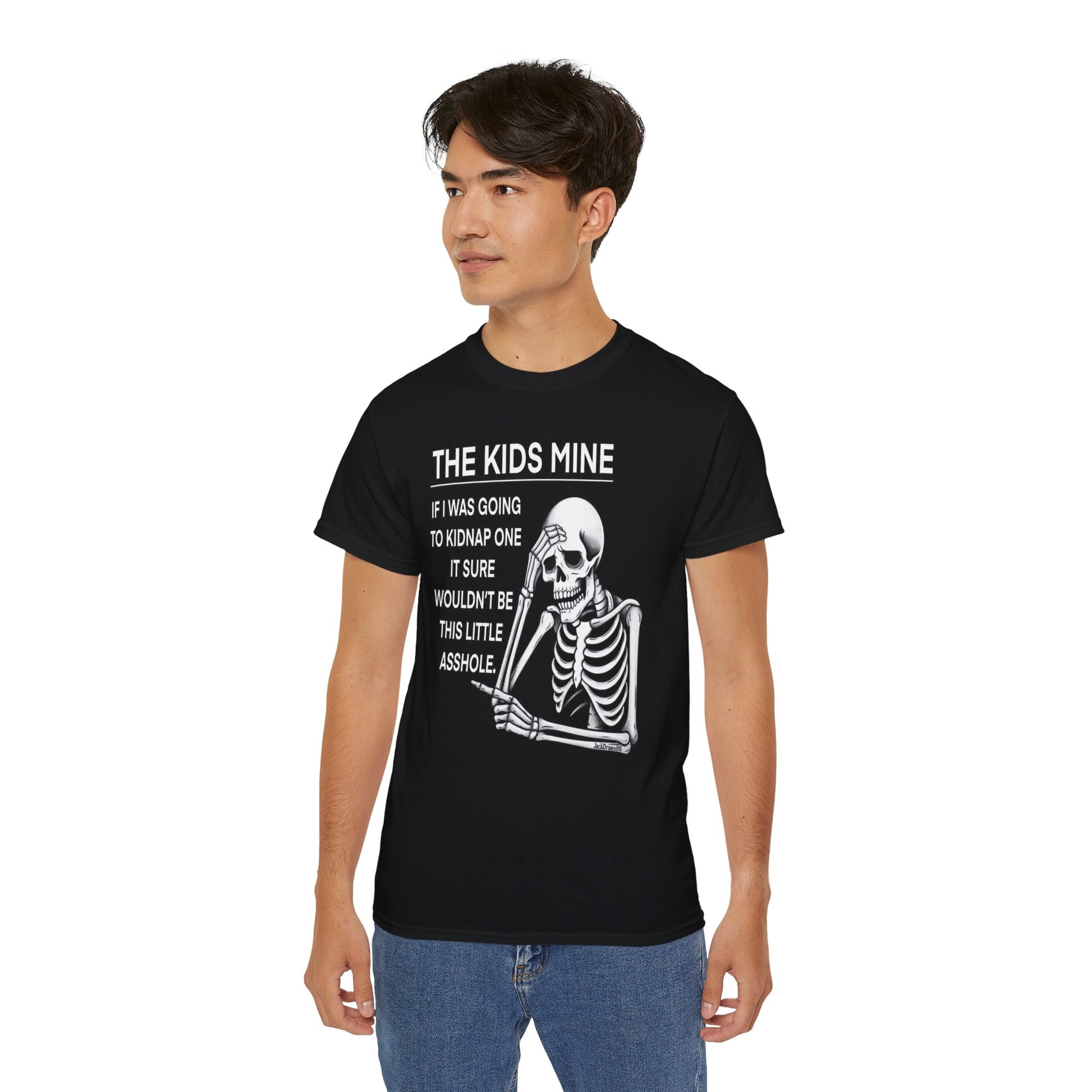 Skeleton Sarcasm – “The Kid’s Mine” Funny Parent Shirt 🦴😂