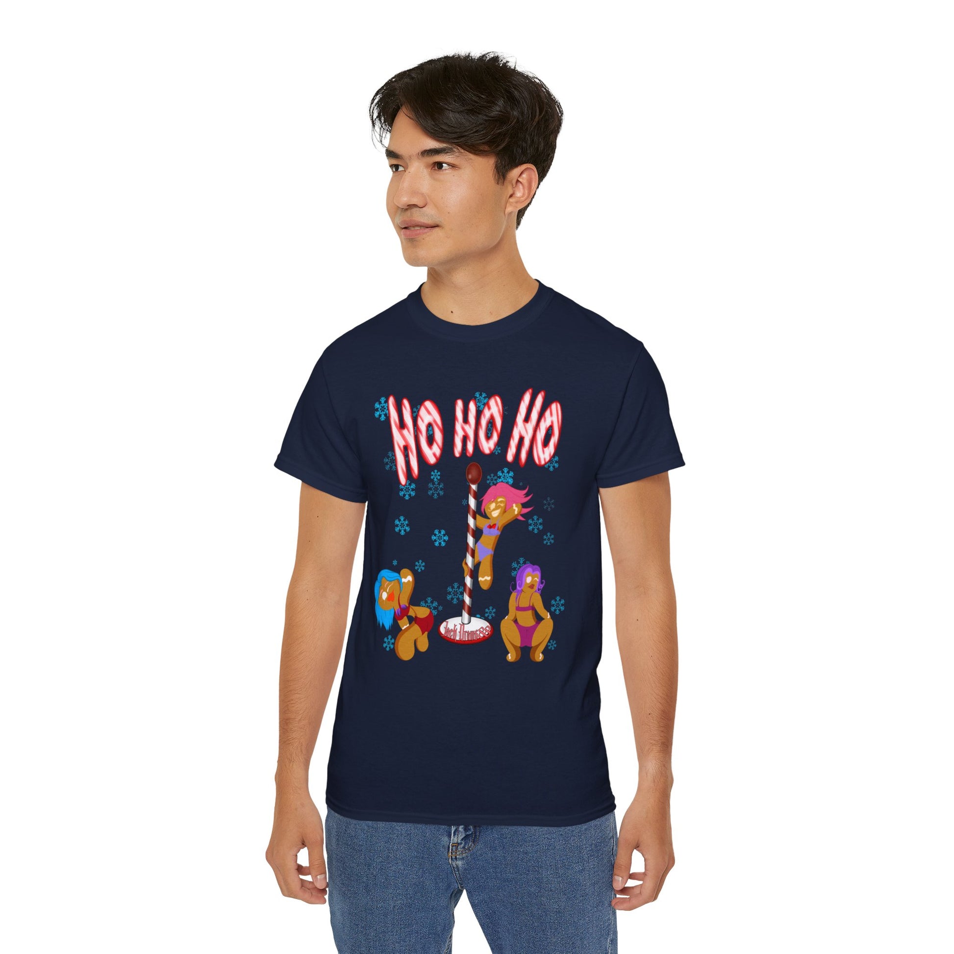 Ho Ho Ho – Naughty Gingerbread Pole Dance Holiday Tee, Unisex T-Shirt