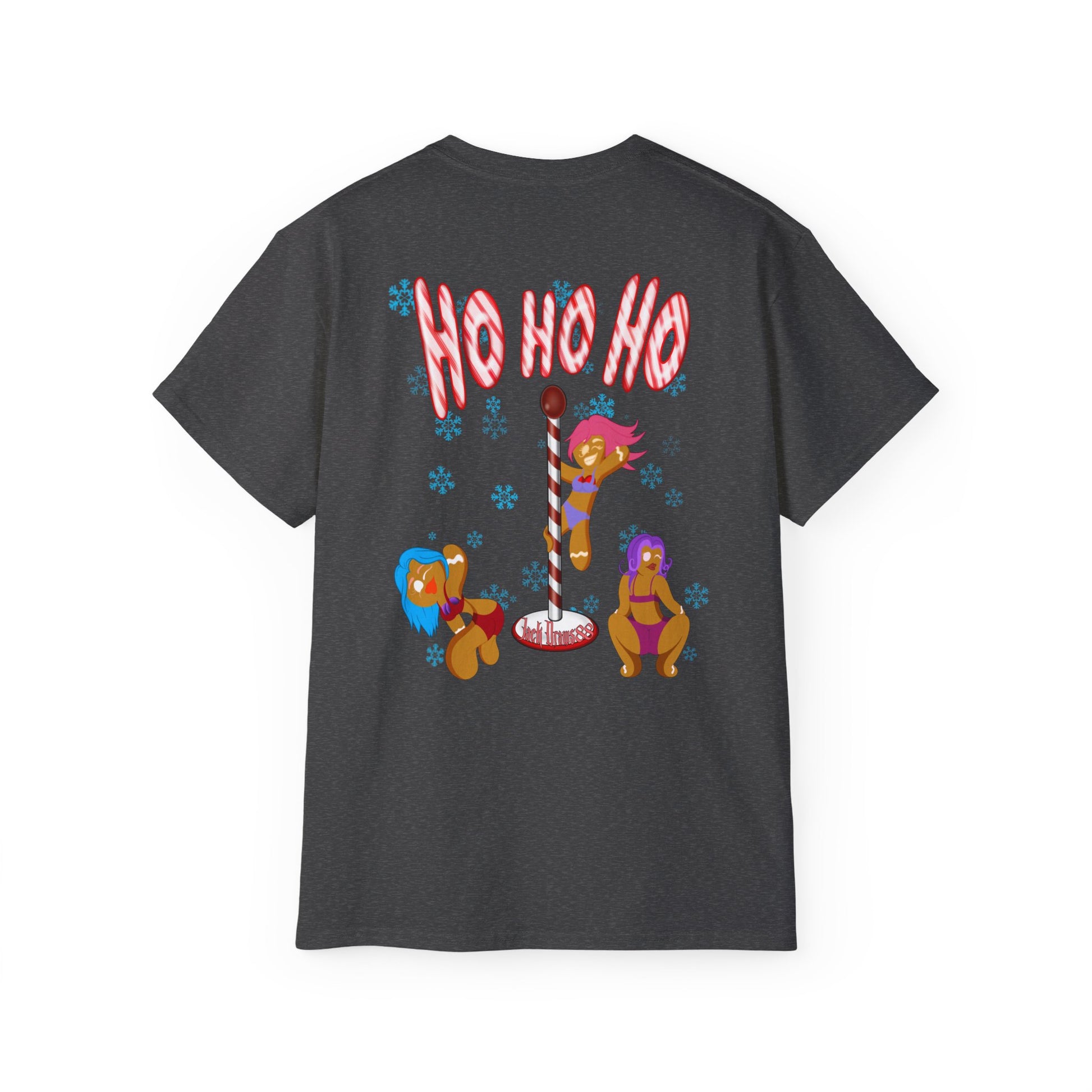 🎄 Ho Ho Ho Gingerbread Strippers – Naughty Holiday Pole Dance, Unisex Cotton T-Shirt