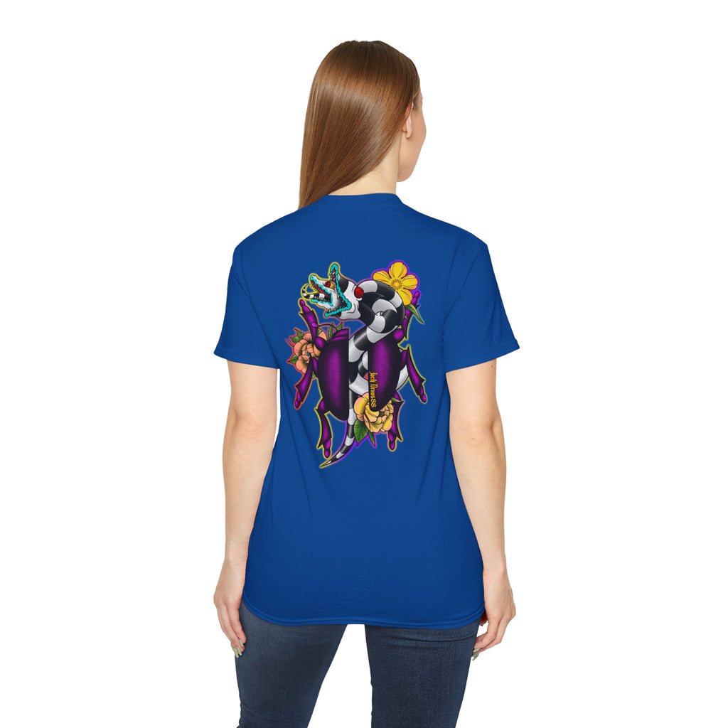 Beetle Juice Vibe — Sandworm Rainbow Pop, Unisex Cotton Shirt