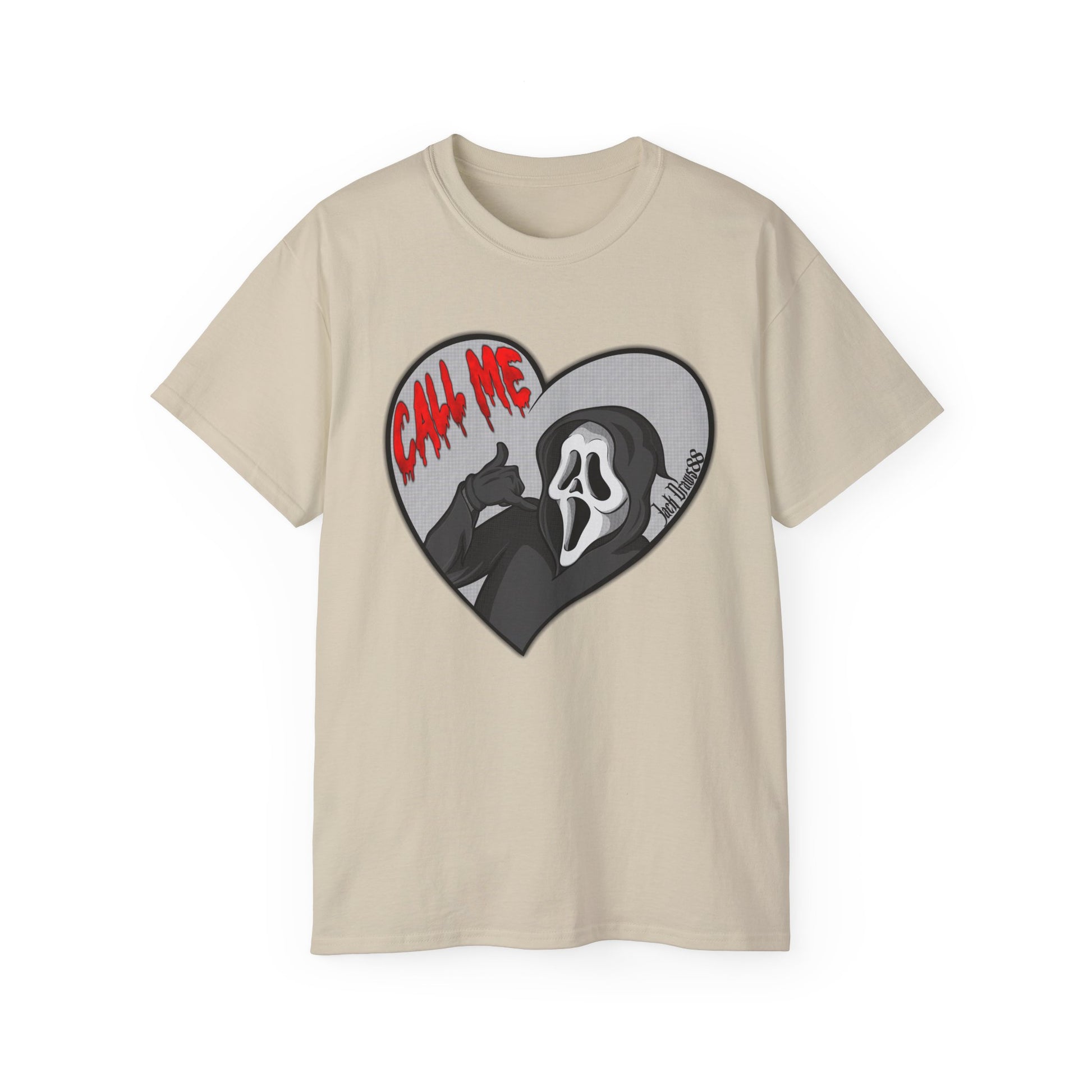 Ghostface Call Me Heart – Horror Parody Unisex Tee