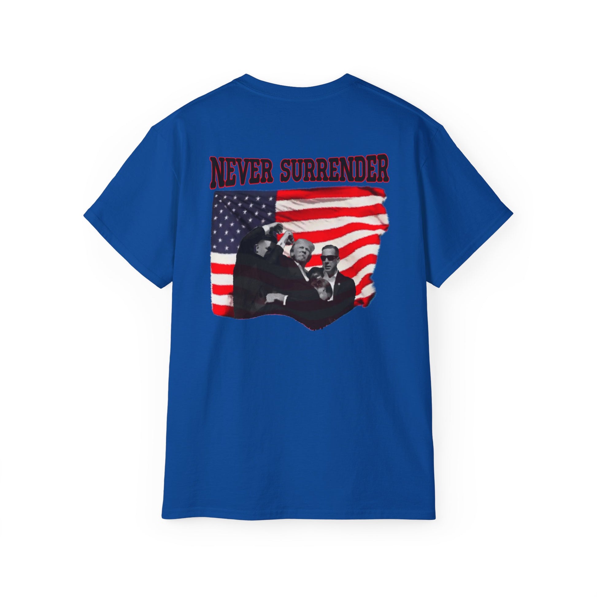 I’m Voting for the Felon” / Trump Back Design, Unisex Ultra Cotton Shirt