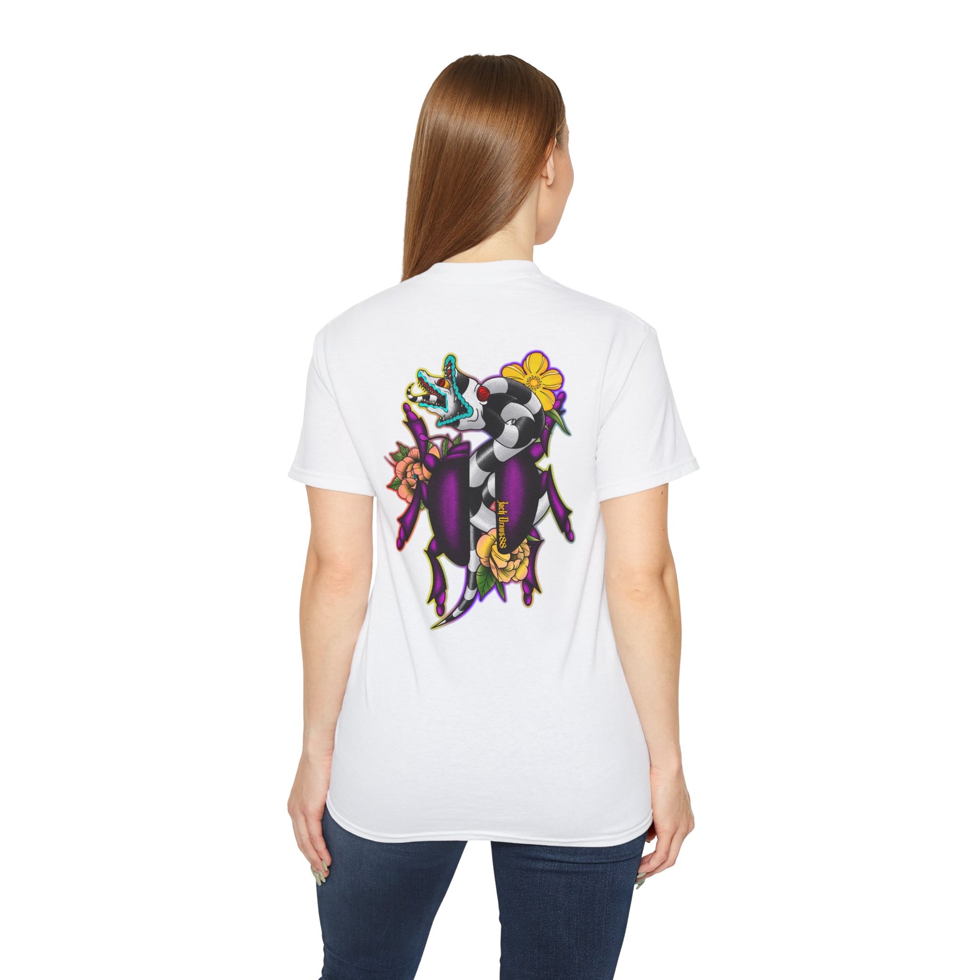 Beetle Juice Vibe — Sandworm Rainbow Pop, Unisex Cotton Shirt