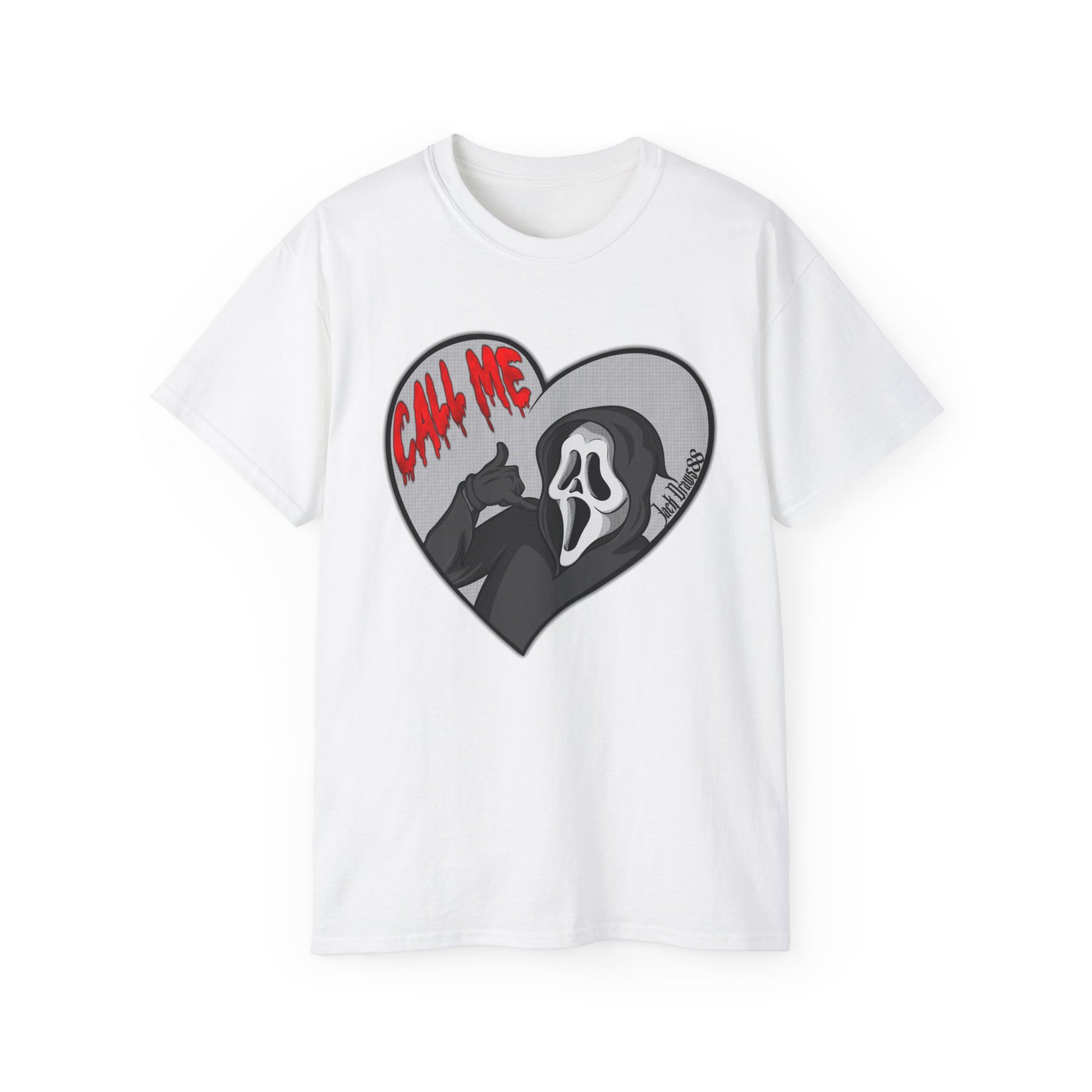 Ghostface Call Me Heart – Horror Parody Unisex Tee