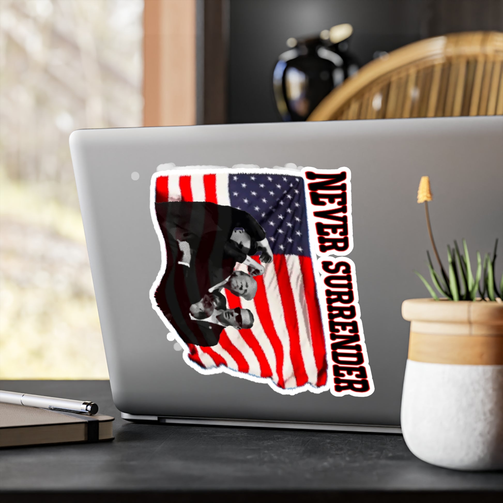 Never Surrender – Trump 2028 Patriotic, Kiss-Cut Vinyl