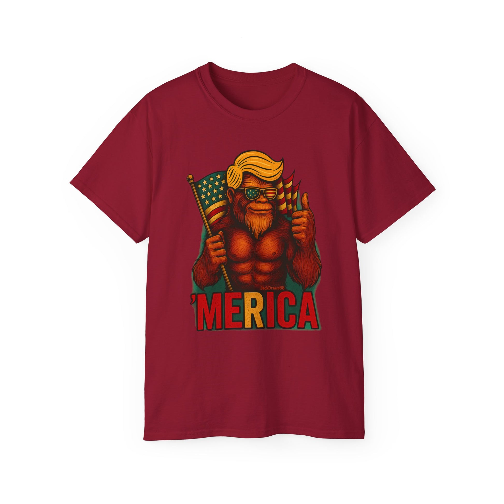 USA Pride Graphic Tee, Fun 'Merica Shirt, Unisex Casual Wear, Ideal for Holidays, Patriotic Events, Gift for Friends