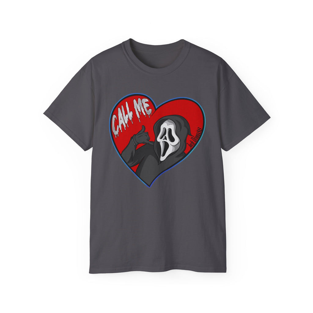 Ghostface Call Me Heart – Horror Parody Red, Unisex Shirt