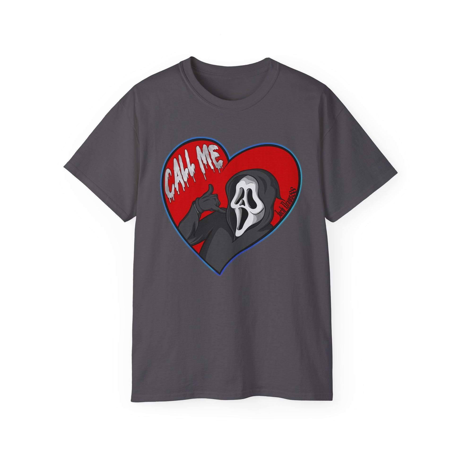 Ghostface Call Me Heart – Horror Parody Red, Unisex Shirt