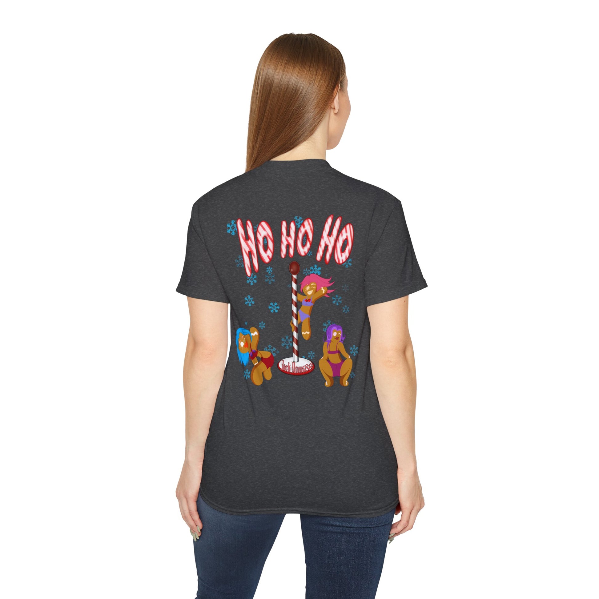 🎄 Ho Ho Ho Gingerbread Strippers – Naughty Holiday Pole Dance, Unisex Cotton T-Shirt