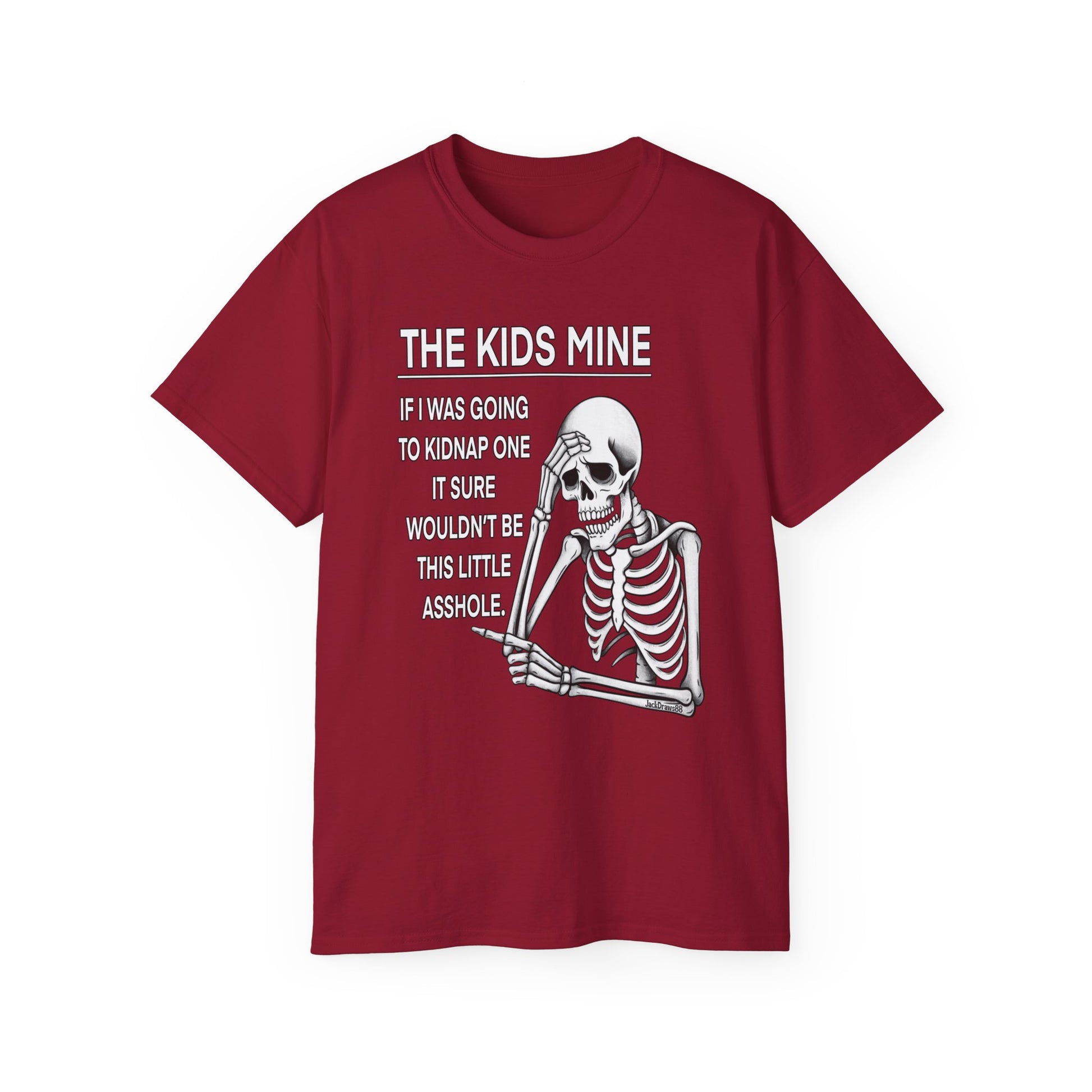 Skeleton Sarcasm – “The Kid’s Mine” Funny Parent Shirt 🦴😂